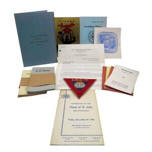Vintage Lot of 22 Masonic Ephemera Booklets Pamphlets Leaflets and Woven Patch